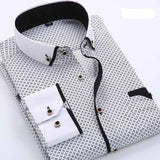 Floral Print Men Shirts | Slim Men Flower Printing Dress | Long Sleeve Mens Casual Shirt