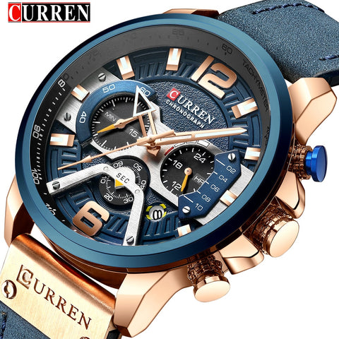 Casual Sport  Men Luxury Leather Wrist Watch