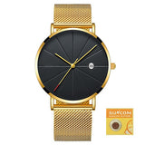 Men Casual Slim Mesh Steel Watch