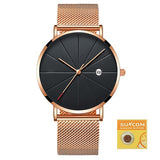 Men Casual Slim Mesh Steel Watch