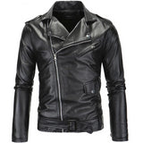 Motorcycle Leather Men Slim Fit Jacket