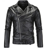 Motorcycle Leather Men Slim Fit Jacket
