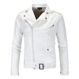 Motorcycle Leather Men Slim Fit Jacket