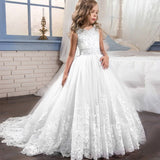 Trailing Wedding Lace Girls Dress