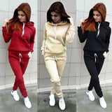 Women Hoodies Pant Clothing Set Casual 2 Piece Warm Clothes Tracksuit