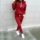 Women Hoodies Pant Clothing Set Casual 2 Piece Warm Clothes Tracksuit