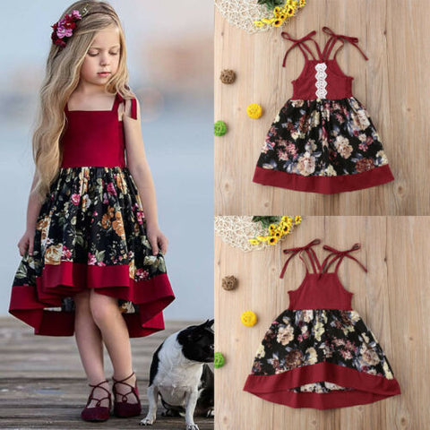 Baby Girls Strap Dress | Toddler Kids | Party Princess Flowers Dress 