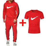 Sporting Suit Hoodies+Sweatpants+T shirts 3 Pieces Sets Slim Tracksuit