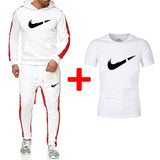 Sporting Suit Hoodies+Sweatpants+T shirts 3 Pieces Sets Slim Tracksuit