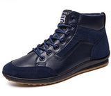 New Men Leather Boots Fashion Lace Up Men Shoes