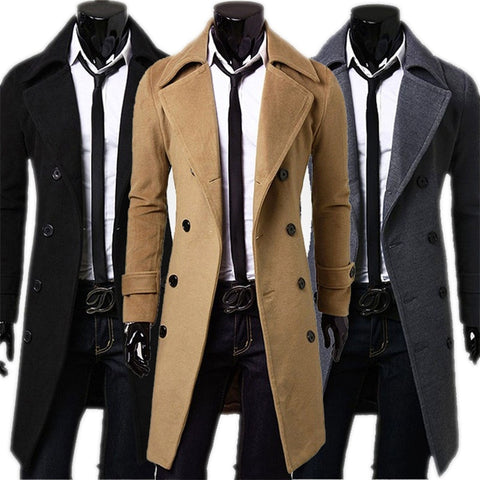Fashion long Trench Top Quality Men Jacket