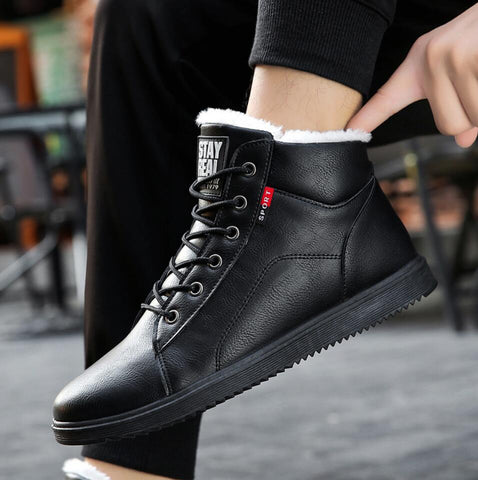 super warm Ankle boots men winter shoes