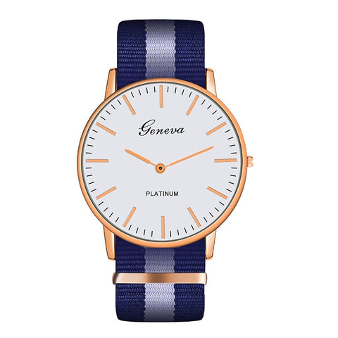 Fashion Casual Multicolor Nylon Cloth Watchband Wristwatch