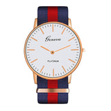 Fashion Casual Multicolor Nylon Cloth Watchband Wristwatch