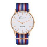 Fashion Casual Multicolor Nylon Cloth Watchband Wristwatch