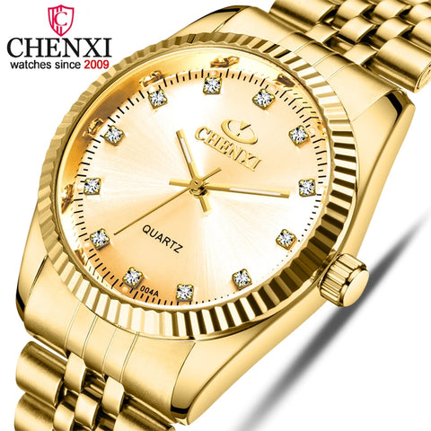 Men Gold Watch Male Stainless Steel Quartz Golden men's Wristwatches