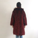 Real silver fox fur coat,natural fox fur coat women fur coat fox， Wool knit liner,stylish stand  collar 2019 QD.YISHANG