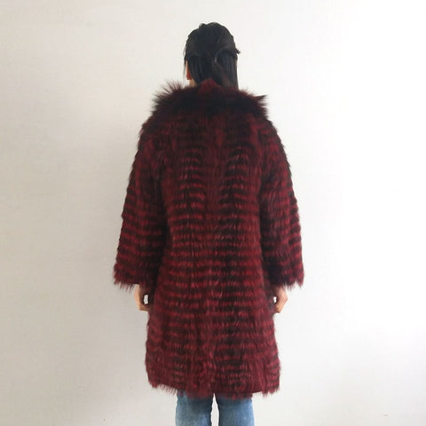 Real silver fox fur coat,natural fox fur coat women fur coat fox， Wool knit liner,stylish stand  collar 2019 QD.YISHANG