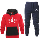 New Men Hoodies Suit Fleece Warm Tracksuit