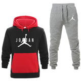New Men Hoodies Suit Fleece Warm Tracksuit
