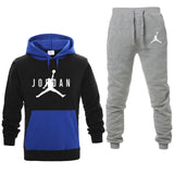 New Men Hoodies Suit Fleece Warm Tracksuit