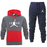 New Men Hoodies Suit Fleece Warm Tracksuit
