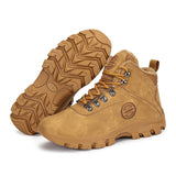 Winter Outdoor Warm Plush Flock Leather Men Snow Boots