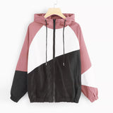 Women Long Sleeve Patchwork Thin Skin suits Windbreaker Jacket