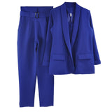 Buttonless Slim Blazer Camis Tops and Pant
