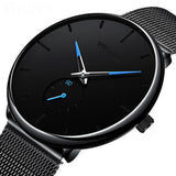 Men Casual Slim Mesh Steel Watch