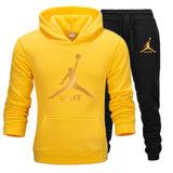 New Men Hoodies Suit Fleece Warm Men Tracksuit