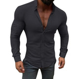 SHUJIN Men Casual Solid Shirts