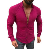 SHUJIN Men Casual Solid Shirts