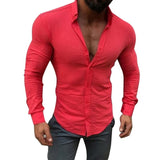 SHUJIN Men Casual Solid Shirts