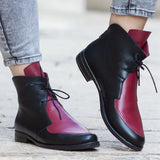 Plus Size Ankle Boots Women Platform Lace Up Buckle Shoes | comfortable shoes.