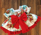  Cartoon Printed Christmas princess dress | Tutu Sweet Baby Birthday Dress