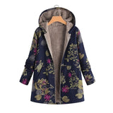 Winter Coat Loose Floral Print Hooded Outwear Coats | Stylish Coats