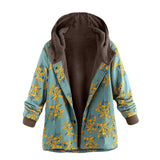 Winter Coat Loose Floral Print Hooded Outwear Coats | Stylish Coats