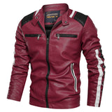 Men's Leather Jacket Casual Fashion Stand Collar Motorcycle Jacket