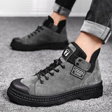 Winter Men's Boots Warm PU Leather Male Waterproof Shoes