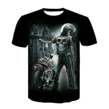 New Printed Motorcycle Skull T-shirt | Fashionable T shirts