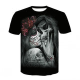 New Printed Motorcycle Skull T-shirt