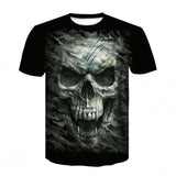 New Printed Motorcycle Skull T-shirt