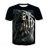 New Printed Motorcycle Skull T-shirt
