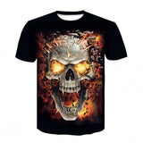 New Printed Motorcycle Skull T-shirt