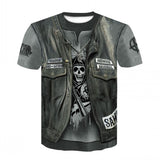 New Printed Motorcycle Skull T-shirt