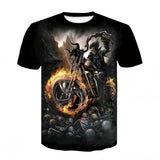 New Printed Motorcycle Skull T-shirt