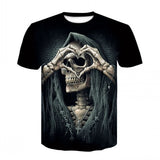 New Printed Motorcycle Skull T-shirt