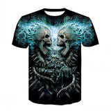 New Printed Motorcycle Skull T-shirt