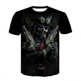 New Printed Motorcycle Skull T-shirt